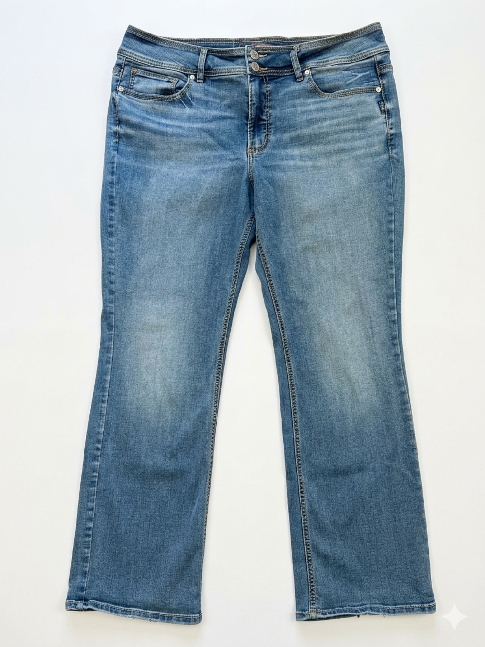 Silver Jeans Co Suki Slim Bootcut Jeans Plus Size 18W Flap Pocket Mid Rise Blue